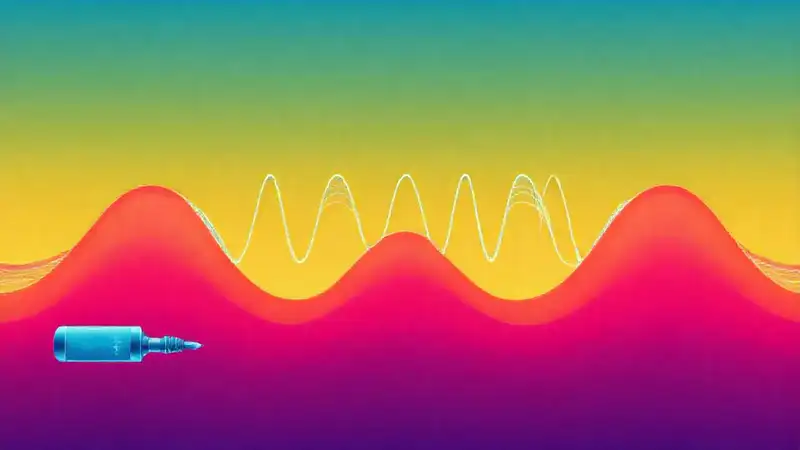 Ilustración de ondas acústicas en tecnología moderna
