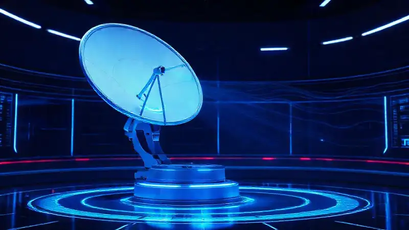 Aparato moderno con ondas electromagnéticas futuristas