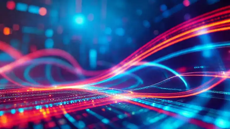 Tecnología moderna con ondas electromagnéticas futuristas